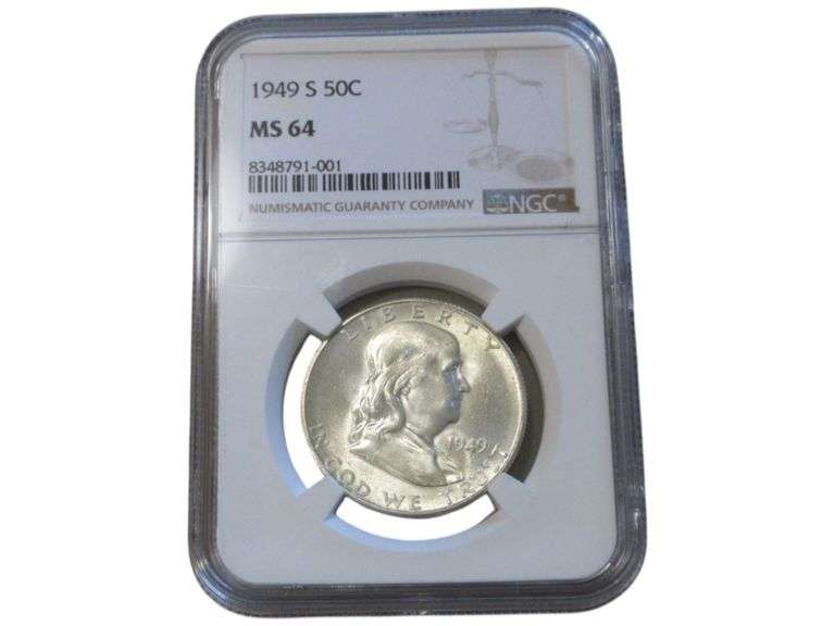 1949-S Franklin Half Dollar MS 64 NGC Graded