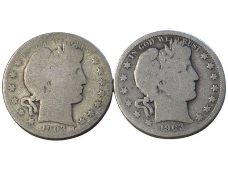 1903 with O Barber Half Dollar Lot