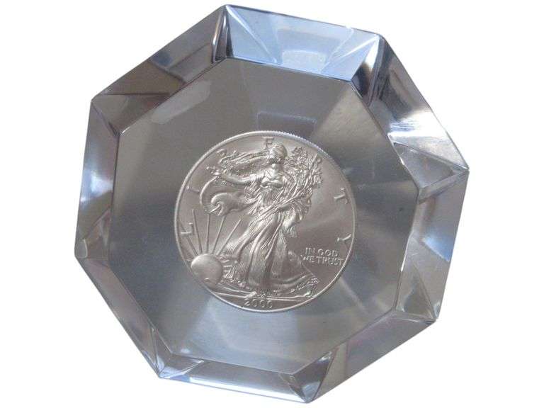 2000 American Silver Eagle in Crystal Display