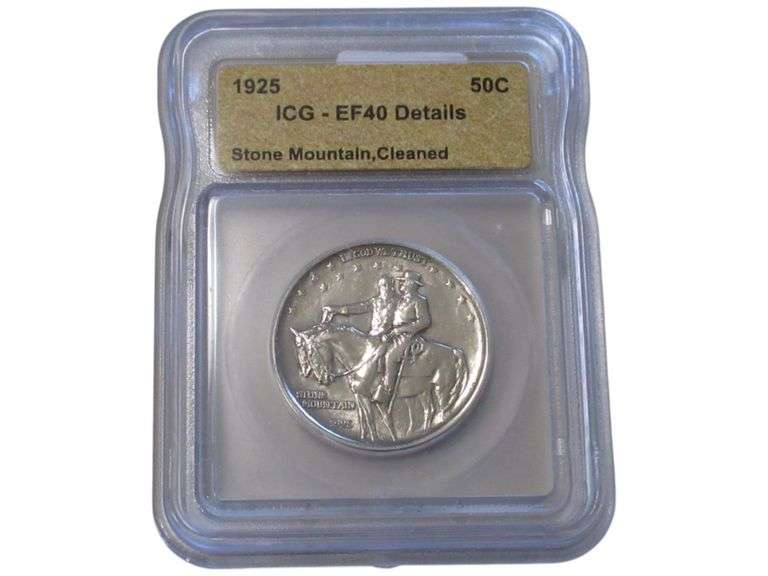 1925 Stone Mountain Commemorative Half Dollar - ICG EF40 Cleaned