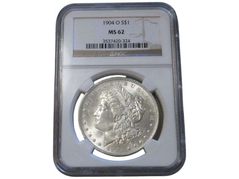 1904-O Morgan Silver Dollar NGC MS62 Graded