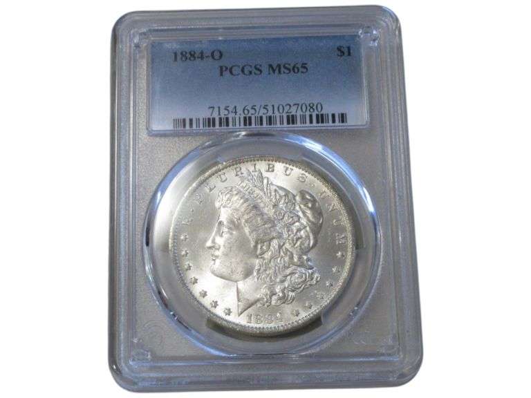 1884-O Morgan Silver Dollar PCGS MS65 Graded