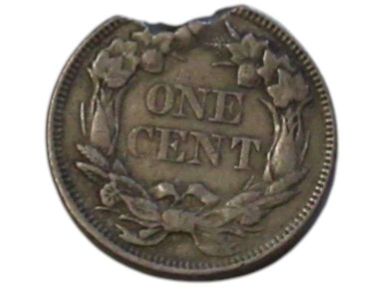 1857 Flying Eagle Cent Damage