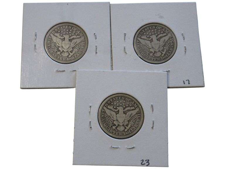 1914-1916 Barber Quarter Collection - VG Condition, Nice Details