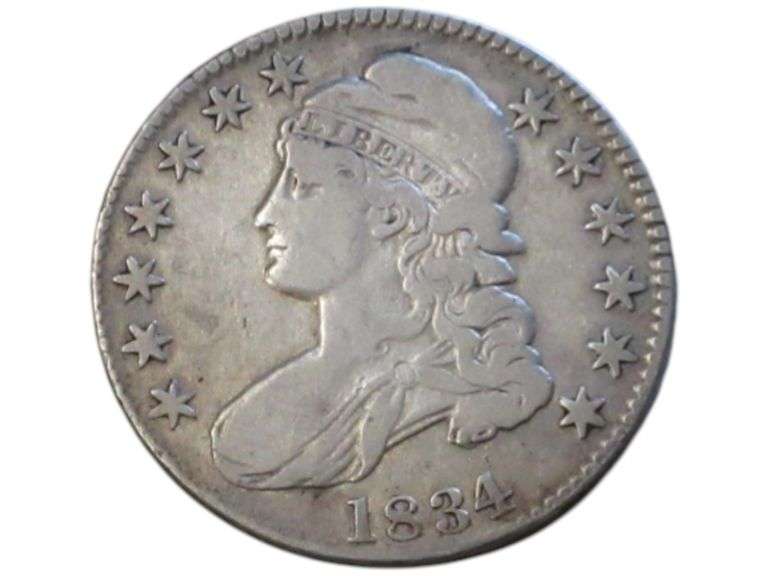 1834 Capped Bust Silver Half Dollar  - Classic Collector's Item