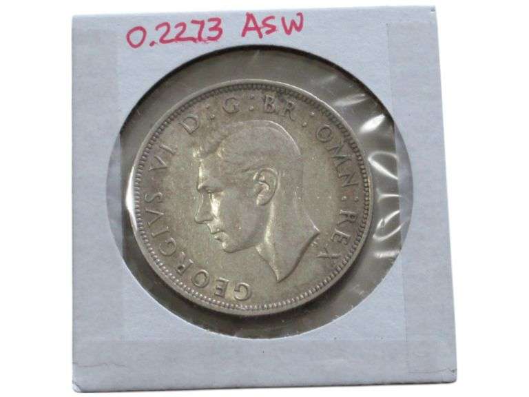 1940 HALF CROWN SILVER