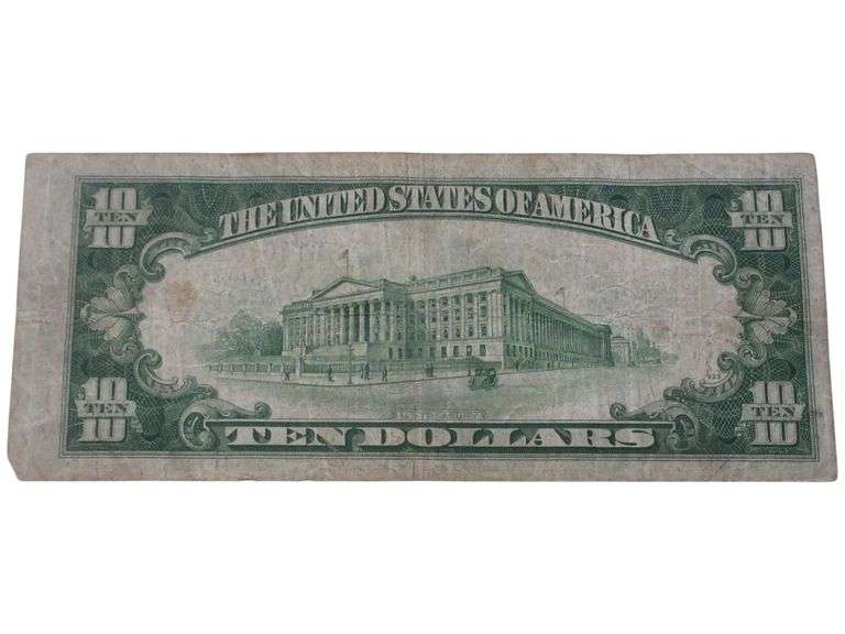 1934 $10 Silver Certificate Note