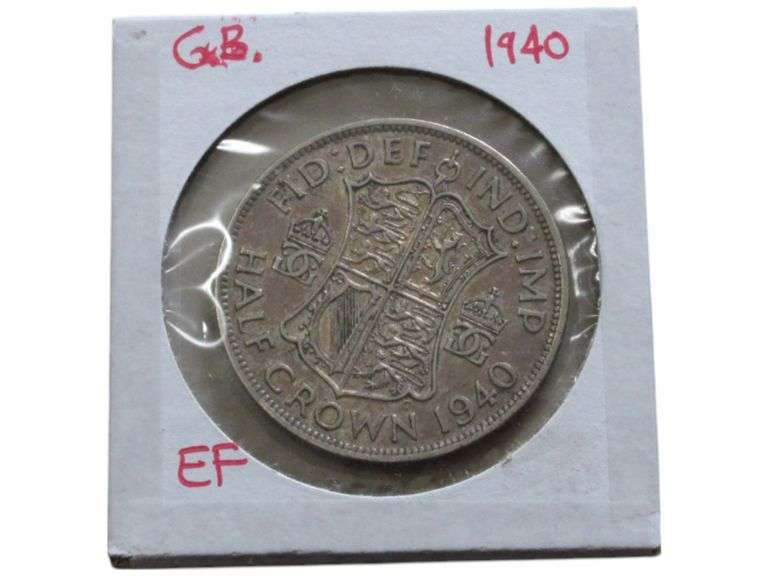 1940 HALF CROWN SILVER