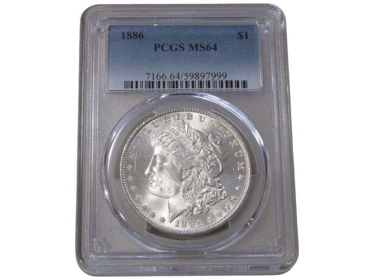1886 Morgan Silver Dollar $1 PCGS MS64