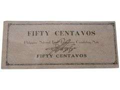 1942 Philippine National Bank 50 Centavos Emergency Note