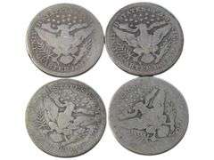 Set of 4 Barber Quarters: 1900, 1904, 1910, 1914
