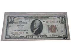 1929 $10 Federal Reserve Bank Note Chicago Illinois Series G Currency