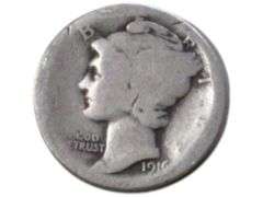 1916 Mercury Dime - US Silver  Vintage Collectible