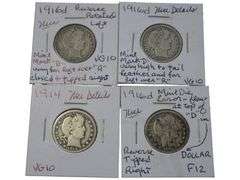 1916 & 1914 Barber Quarter Collection – VG10 & F12 Grades, Mint Errors and Details