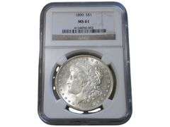 1890 Morgan Silver Dollar $1 MS 61 NGC Graded