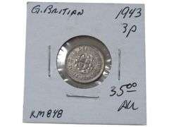 1943 Great Britain Silver Threepence  KM848
