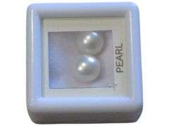 Elegant Pair of White Pearls in Display Box