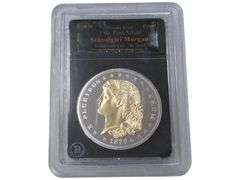 1879 1 Oz Fine Silver Proof Schoolgirl Morgan  Enhanced with 24k Gold