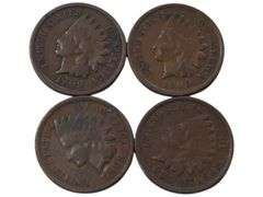 Set of 4 Vintage 1909 Indian Head Pennies - Collectible s