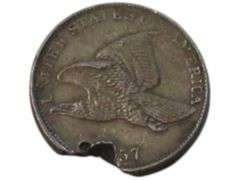 1857 Flying Eagle Cent Damage