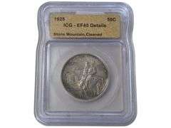 1925 Stone Mountain Half Dollar  - ICG EF45 Details Cleaned