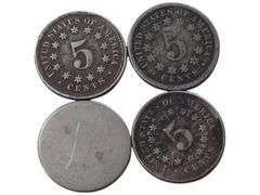Lot of Old US Shield Nickels - 1857, 1868 & More