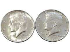2 SILVER 1964 KENNEDY HALF DOLLARS