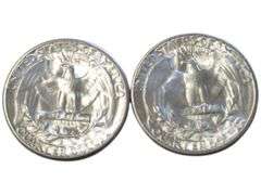 1954-S Bu Washington Silver Quarters - Set of 2