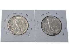 1941 & 1944-D Walking Liberty Half Dollar UNC