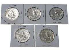 Set of 5 Proof Washington Quarters (1957-1964) in Holders