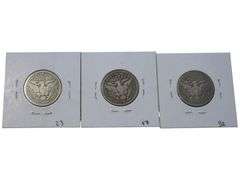 1914-1916 Barber Quarter  Set – Nice Details, Mixed Grades (VG10, VG8, F12)