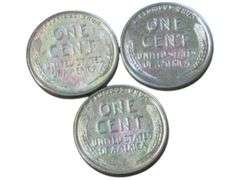 1943 Lincoln Steel Wheat Cents Set of Three