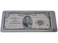 Vintage 1929 $5 Federal Reserve Bank Note - Boston Issue