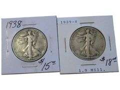 1938 & 1929-S Walking Liberty Half Dollar  Set