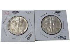 1943 & 1946 Walking Liberty Half Dollar s - UNC & Proof