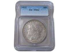 1902 Morgan Silver Dollar ICG MS 62 Certified