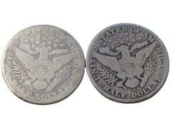 1893 & 1913 D Barber Half Dollar Lot Vintage Collectible Set