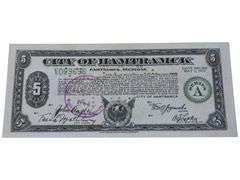 1933 City of Hamtramck $5 Depression Script Note