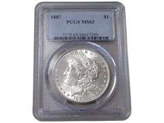 1887 Morgan Silver Dollar S$1 - PCGS MS63 Graded