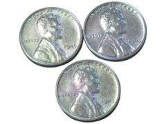 1943 Lincoln Steel Wheat Cents Set of Three