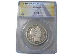 1901 Barber Half Dollar 50C - ANACS Graded F12