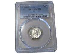 1945-S Mercury Dime PCGS MS65 - Graded 10C