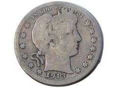 1913 D Barber Quarter