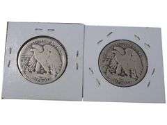 Lot of 2 Walking Liberty Half Dollars - 1917 and 1920-D