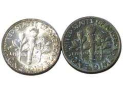1960 Silver and 1981 Clad Toned Roosevelt Dimes