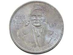 1977 SILVER CIEN PESOS UNC