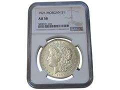 1921 Morgan Silver Dollar NGC AU 58 Graded