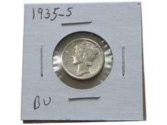 1935-S MERCURY DIME HIGH GRADE