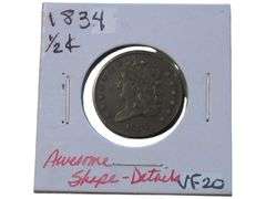 1834 Classic Head Half Cent  - VF20 Grade - Sharp Details