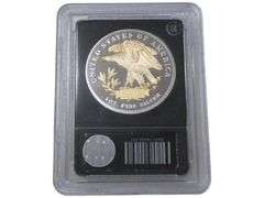 1879 1 Oz Fine Silver Proof Schoolgirl Morgan  Enhanced with 24k Gold